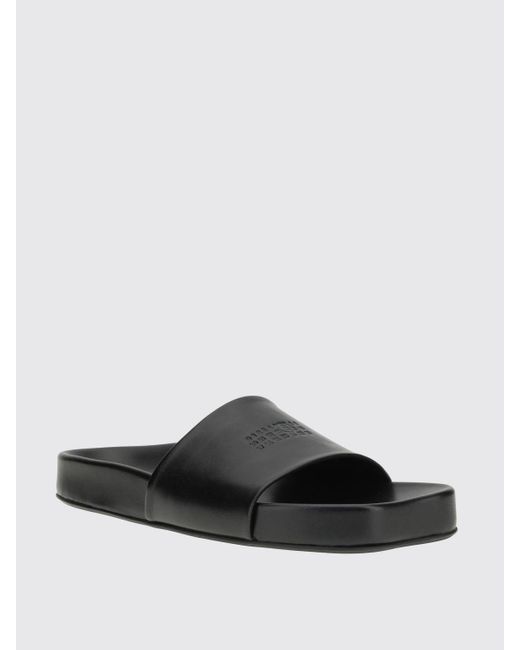 Sliders Numeric di MM6 by Maison Martin Margiela in Black da Uomo