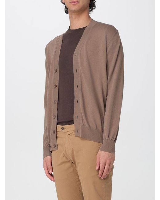 Kangra Brown Cotton Cardigan for men