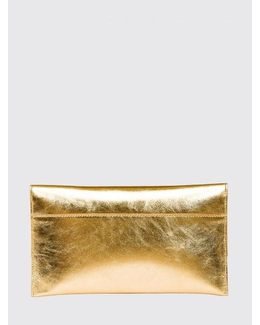 Patrizia Pepe Natural Laminated Leather Clutch