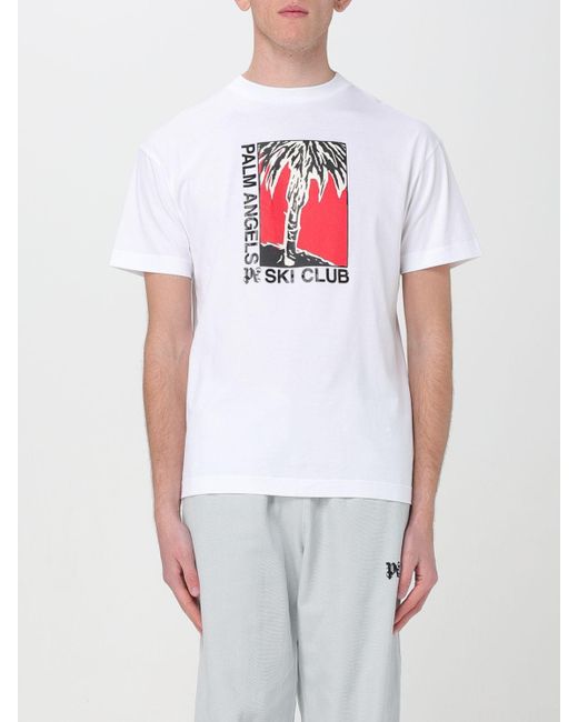 T-shirt con stampa Ski Club di Palm Angels in White da Uomo