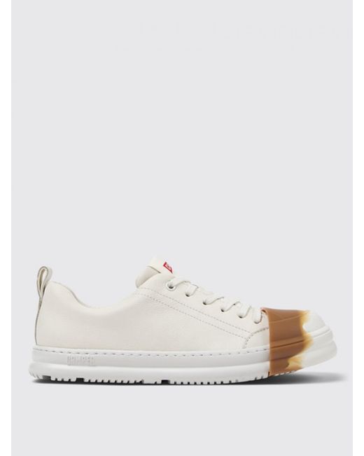 Camper White Contemporary Low-Profile Lace-Up Shoes With A Unique Toe Design