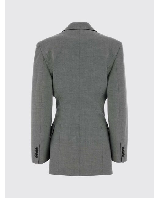 The Attico Gray Virgin Wool And Cotton Blazer
