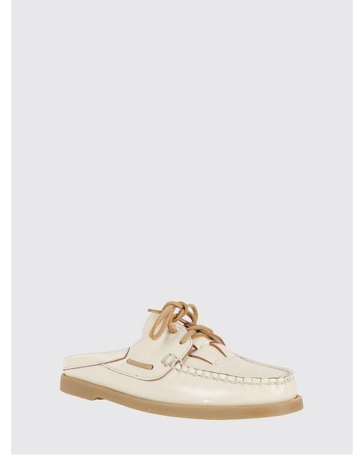 Hereu White Samuna Brushed Leather Mules