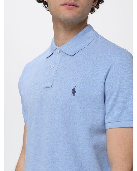 Polo Ralph Lauren Blue Cotton Polo Shirt With Logo for men