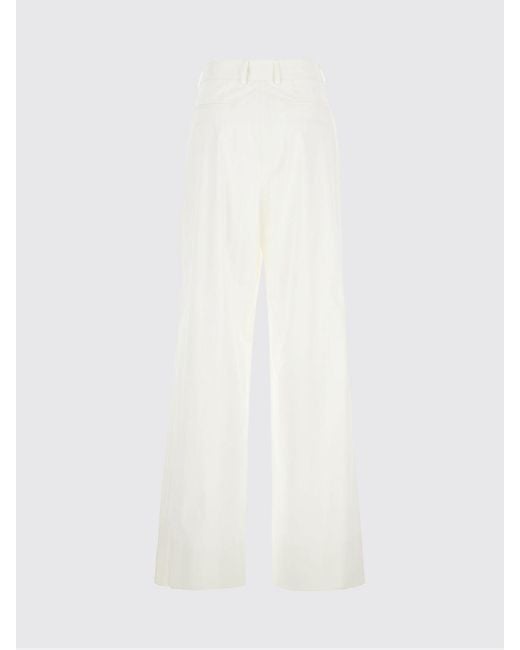PT Torino White Frankie Cotton Trousers