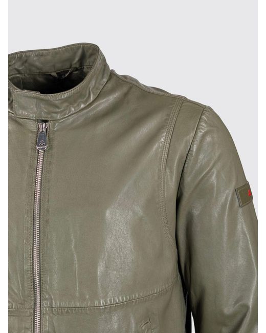 Peuterey Green Leather Bomber for men