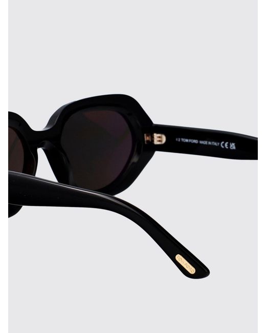 Tom Ford Black Cat-Eye Acetate Sunglasses With Rounded Shape
