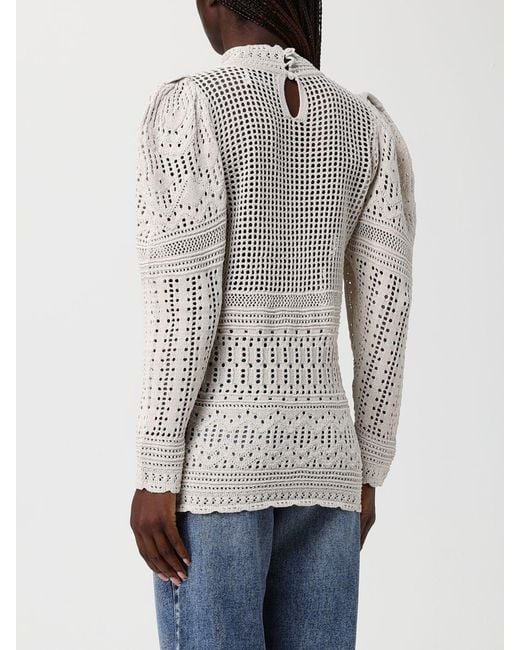 Isabel Marant Gray Crochet Cotton Blend Top