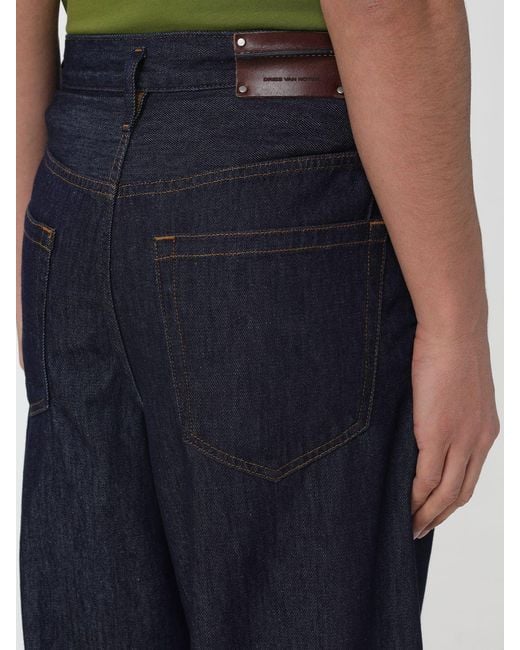 Dries Van Noten Blue Denim Wide Leg Jeans for men