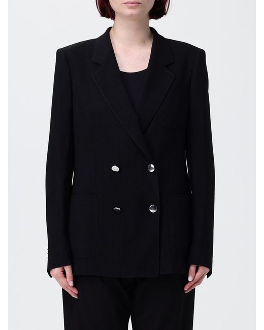 Tagliatore Black Double-Breasted Viscose Blend Blazer