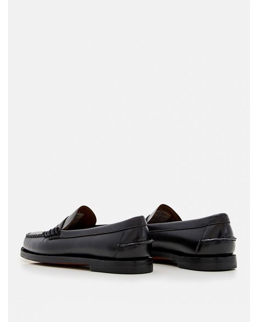 Sebago Black Classic Dan Brushed Leather Loafers