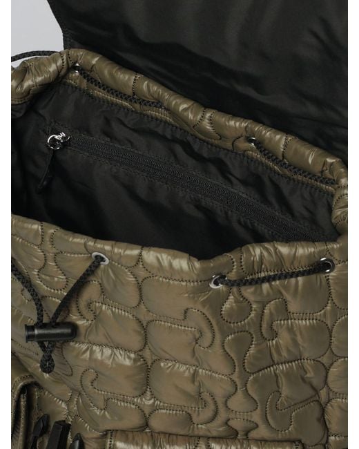 Ganni Green Re-Tech Recycled Nylon Backpack With Quilted Monogram
