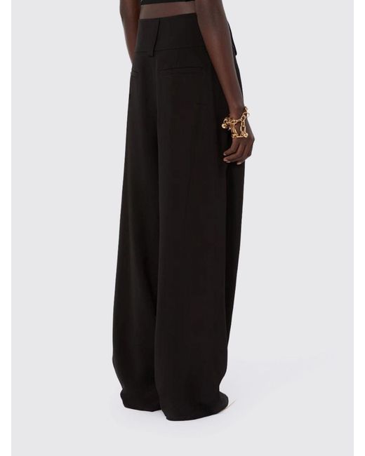 Sportmax Black Viscose Wide-Leg Trousers