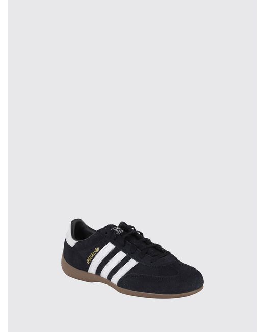 Adidas Originals Black Handball Spezial Leather And Suede Sneakers With 3-Stripes