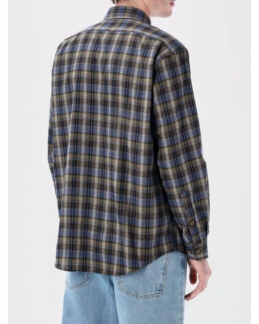 ERL Gray Check Cotton Blend Shirt for men