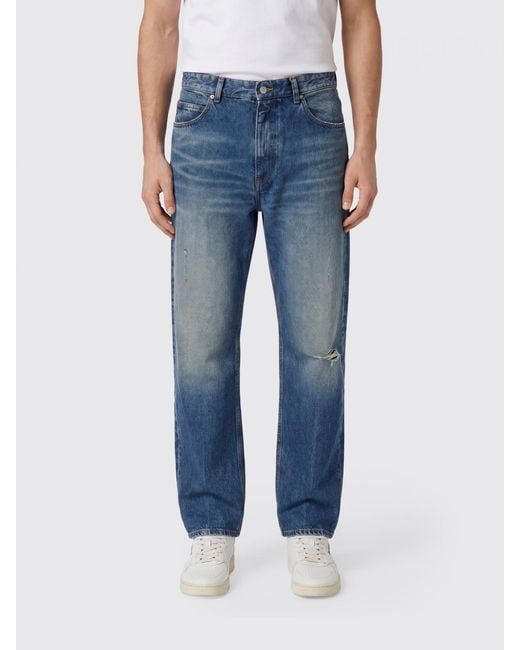MM6 by Maison Margiela Blue Printed Denim Straight Jeans for men