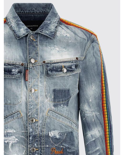 DSquared² Blue Bleached Denim Jacket for men