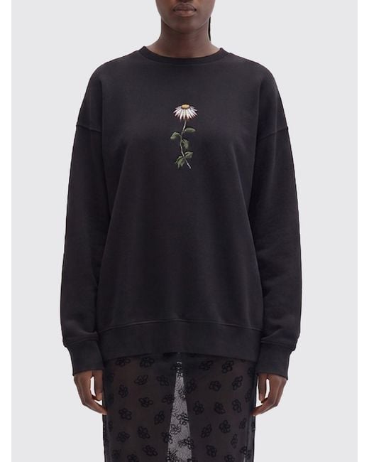 MACCAPANI Blue Cotton Sweatshirt With Floral Print