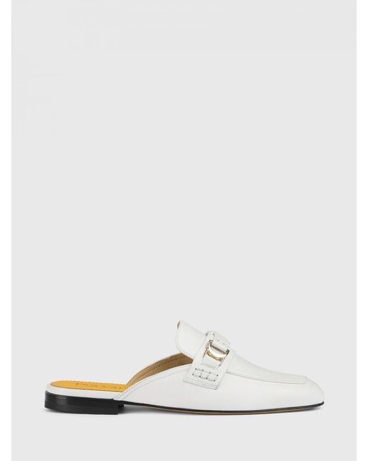 Doucal's White Leather Mules