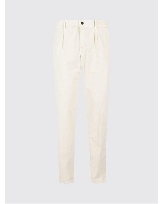 Incotex White Stretch Cotton Chino Trousers for men