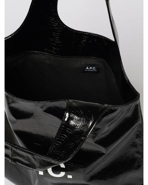 A.P.C. Black Ninon Vinyl Shoulder Bag