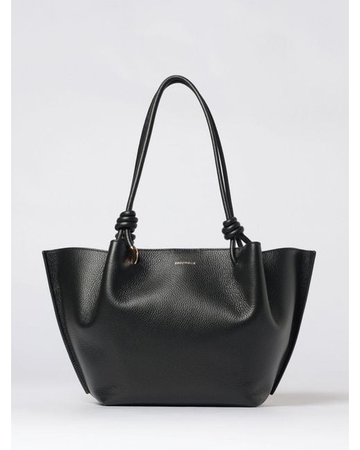 Coccinelle Black Leather Finn Shoulder Bag
