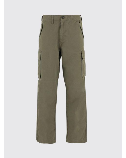Burberry Green Cotton Cargo Trousers for men