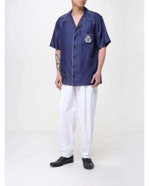 Dolce & Gabbana White Dolce &Amp Gabbana Cotton Tailored Pants for men