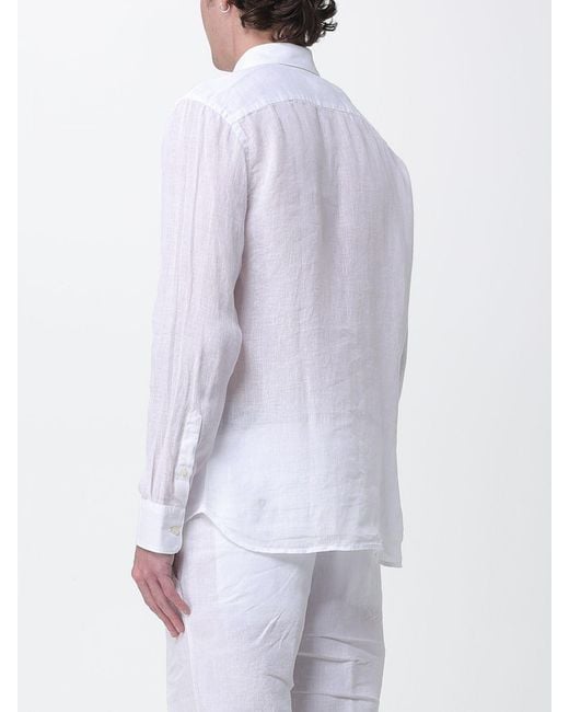 120% Lino White Linen Shirt for men