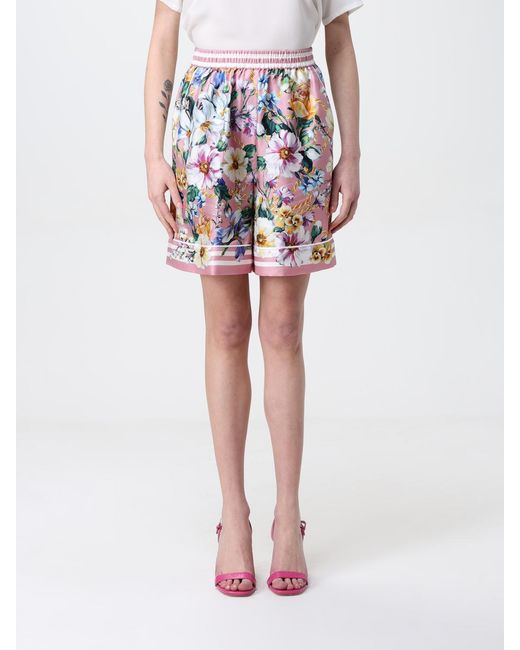 Short De Pyjama En Soie À Fleurs Dolce & Gabbana en coloris Pink