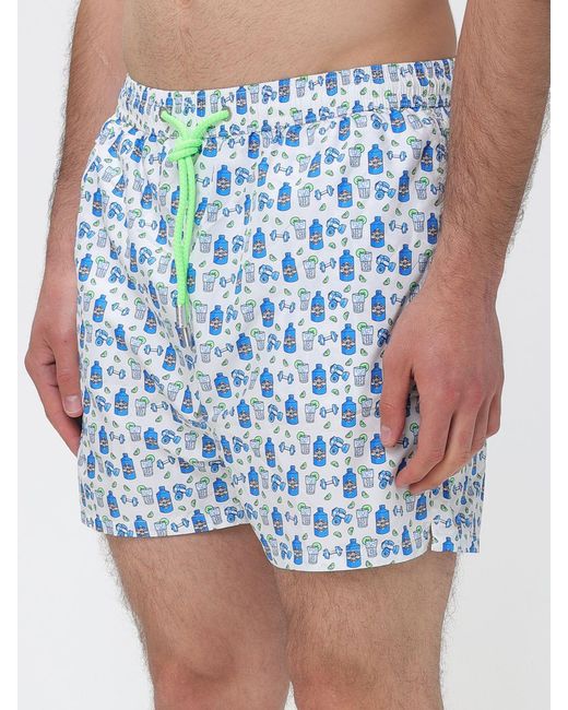 Mc2 Saint Barth Blue Printed Boxer Swim Trunks for men
