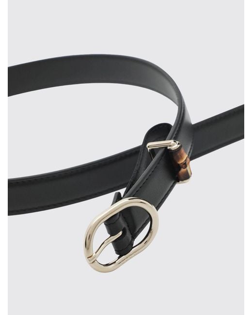 Gucci White Leather Belt With Oval Buckle