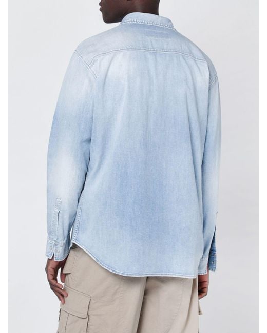 DSquared² Blue Cotton Denim Shirt for men