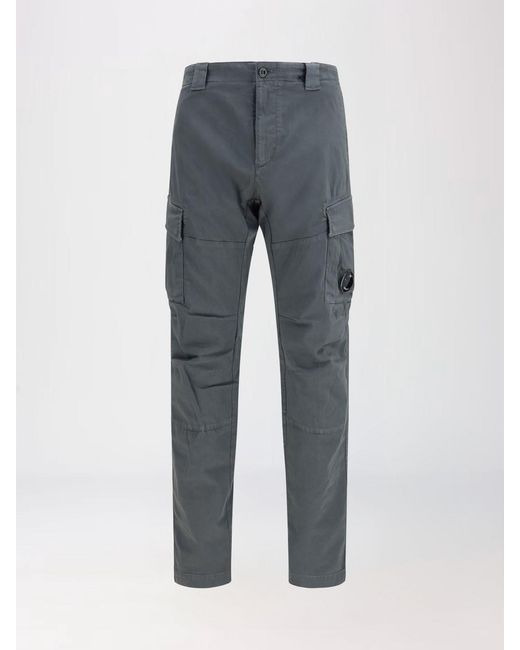 C P Company Blue Stretch Cotton Cargo Trousers for men