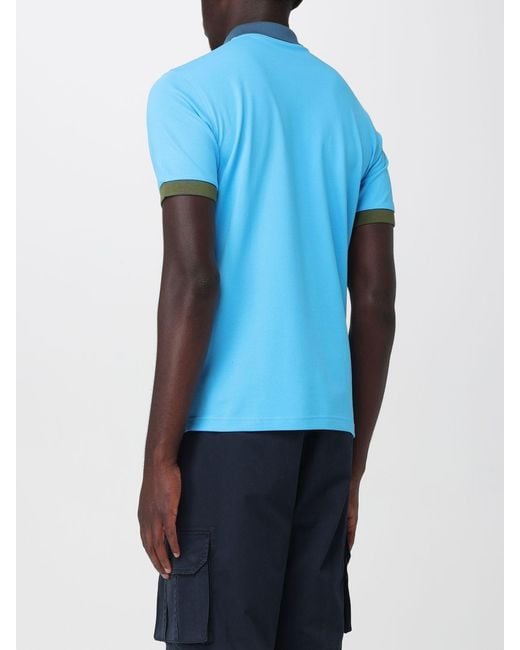 Sun 68 Blue Cotton Polo Shirt for men