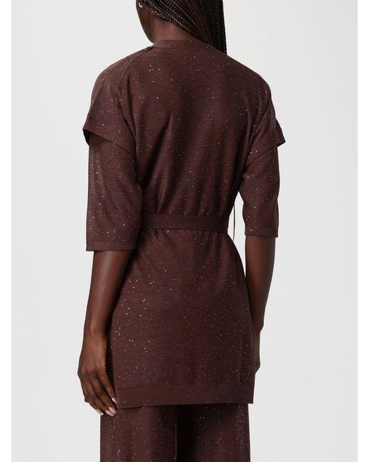 Kangra Brown Viscose Blend Cardigan With Sequins
