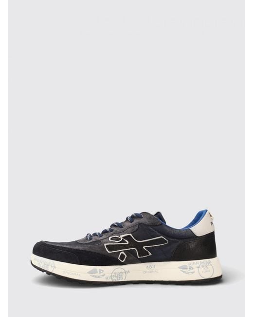 Premiata White Nous Suede And Mesh Sneakers for men