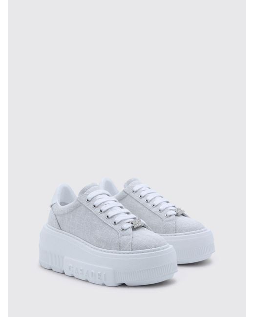Casadei White Nexus Solar Eclipse Wedge Sneakers