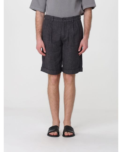 Barena Black Linen Blend Shorts for men