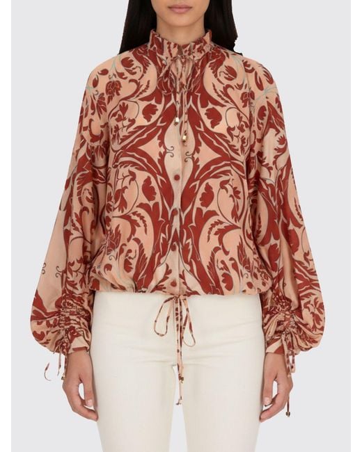 F.R.S For Restless Sleepers Red F.R. For Restless Sleepers Printed Silk Blouse F.R. For Restless Sleepers