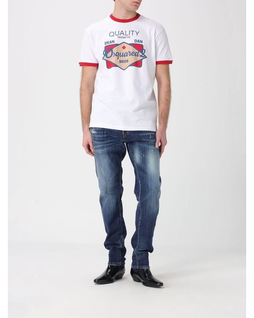 DSquared² Blue Distressed Skinny Jeans for men