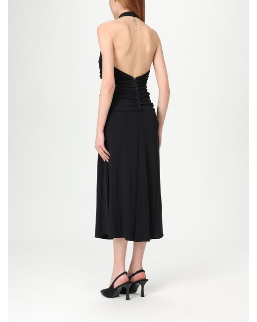 Elisabetta Franchi Black Halter Neck Midi Dress