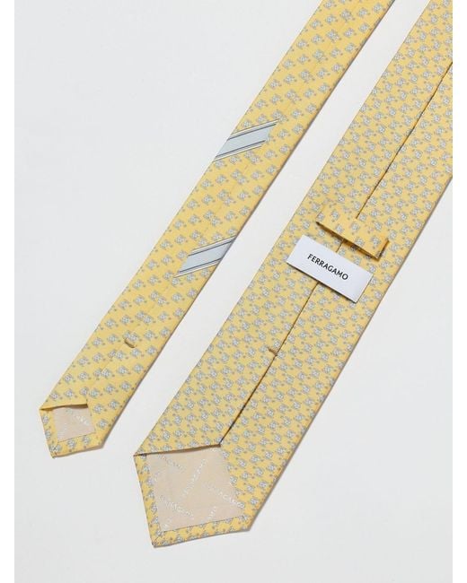 Ferragamo White Helicopter Print Silk Tie for men