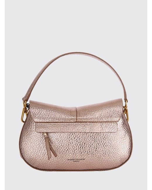 Gianni Chiarini Pink Helena Round Bs Grained Leather Bag