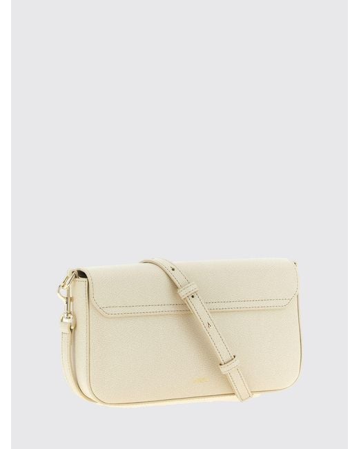 Furla Natural Iride Leather Crossbody Bag By With Flap Closure
