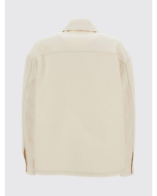 DURAZZI MILANO Natural Slim Fit Cotton Shirt Jacket With Metal Ring Detail