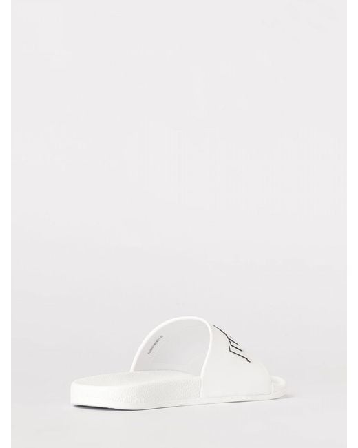 Just Cavalli White Rubber Sliders With Printed Logo