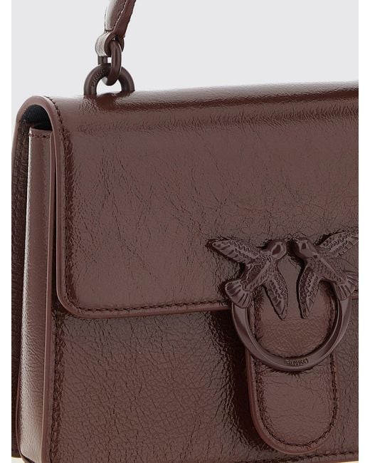 Pinko Brown Mini Love Bag One Top Handle Light