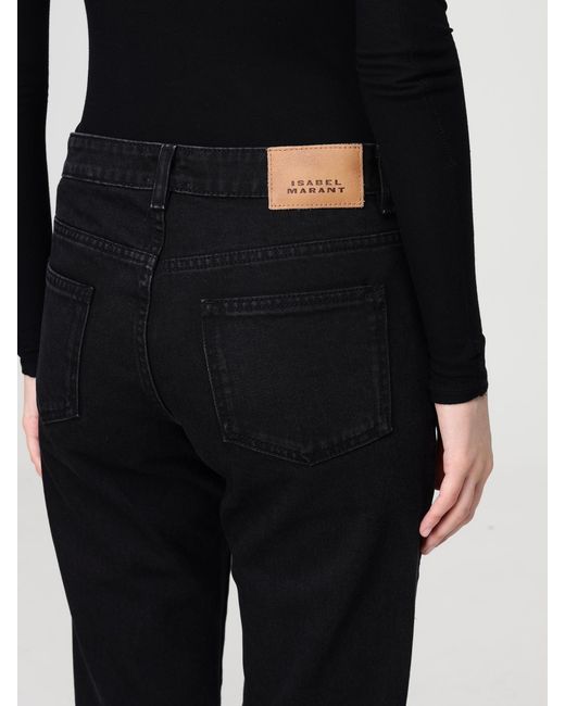 Isabel Marant Black Cotton Denim Straight Jeans