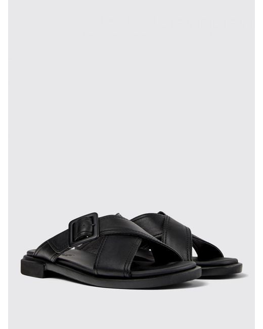 Camper Black Leather Buckle Sandals Casual Comfort